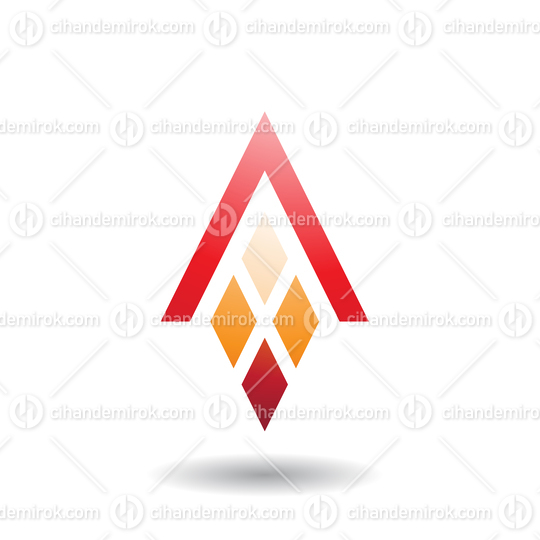 Red and Orange Abstract Icon for Letter A with Four Diamond Shapes