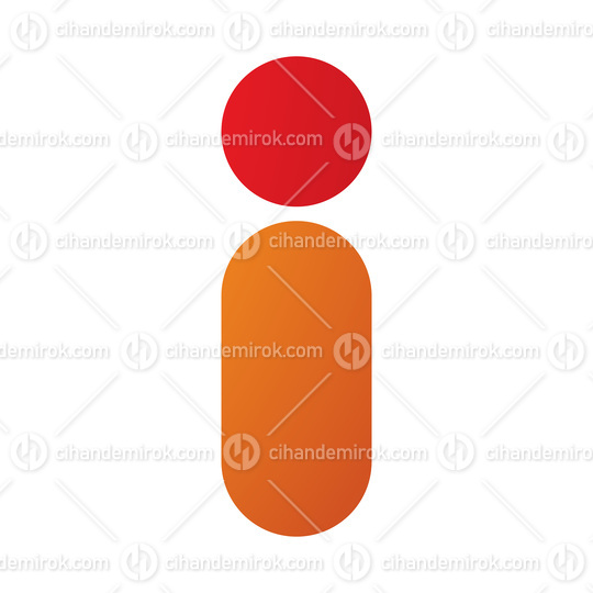 Red and Orange Abstract Round Person Shaped Letter I Icon