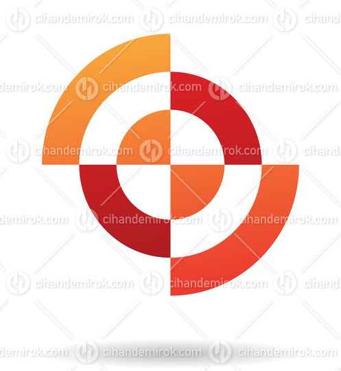 Red and Orange Abstract Round Target Logo Icon