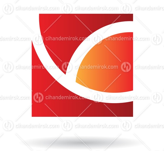 Red and Orange Abstract Square Logo Icon