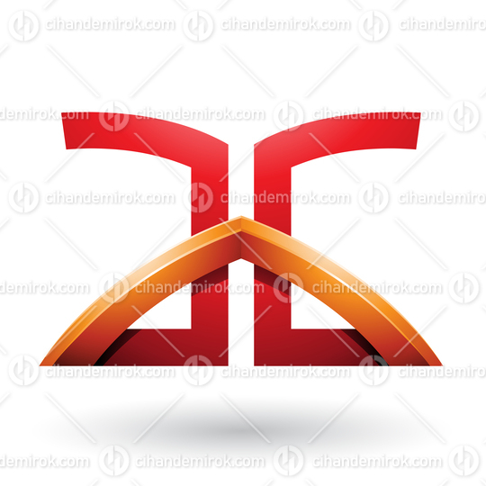 Red and Orange Bridged Letters of A and G Vector Illustration