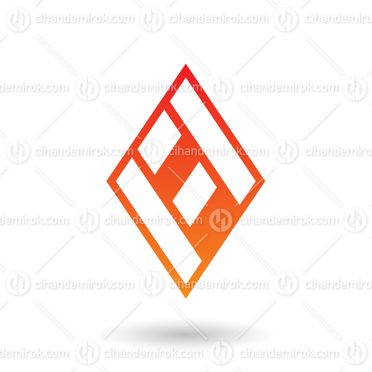 Red and Orange Diamond Shaped Letter A Vector Illustration