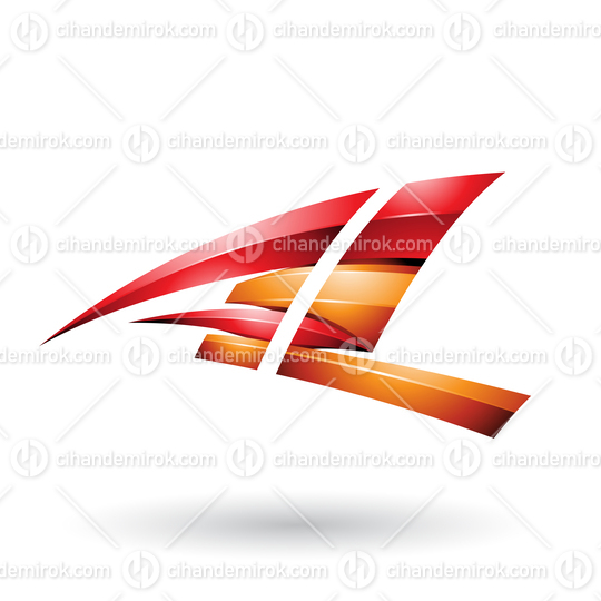 Red and Orange Dynamic Glossy Flying Letter A and L