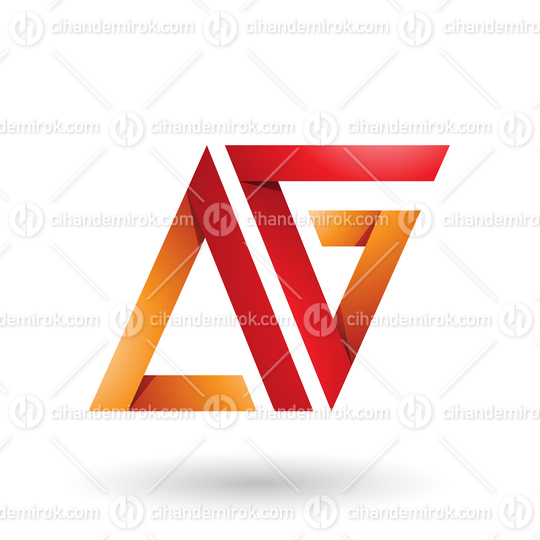 Red and Orange Folded Triangle Letters A and G