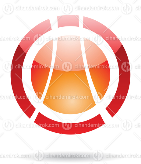 Red and Orange Glossy Abstract Orbit Like Logo Icon