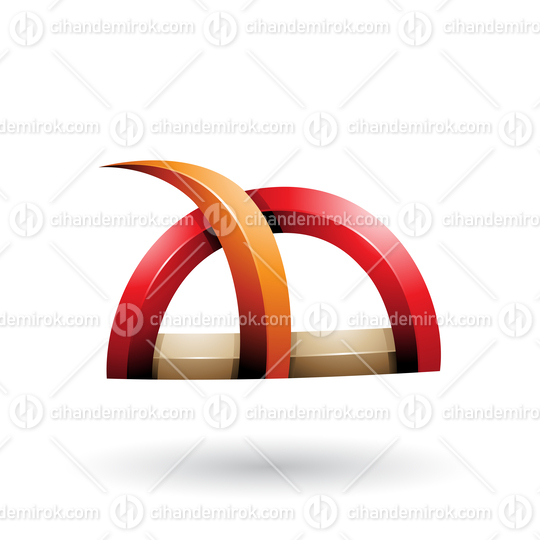 Red and Orange Glossy Grass Like Spiky Shape Vector Illustration
