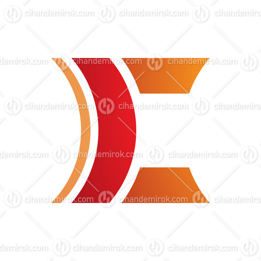 Red and Orange Lens Shaped Letter C Icon
