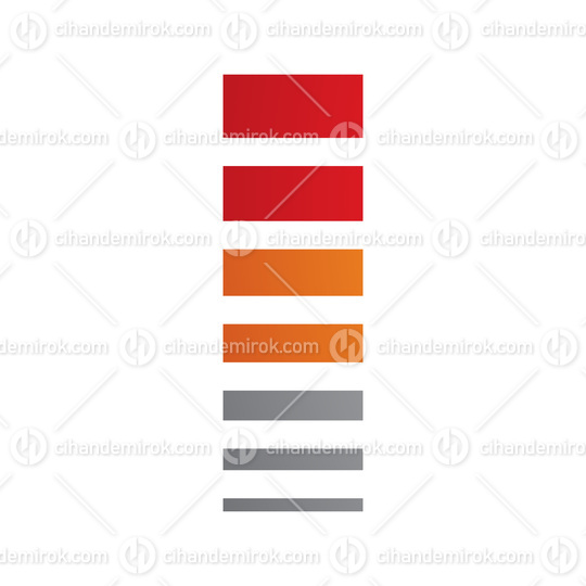 Red and Orange Letter I Icon with Horizontal Stripes