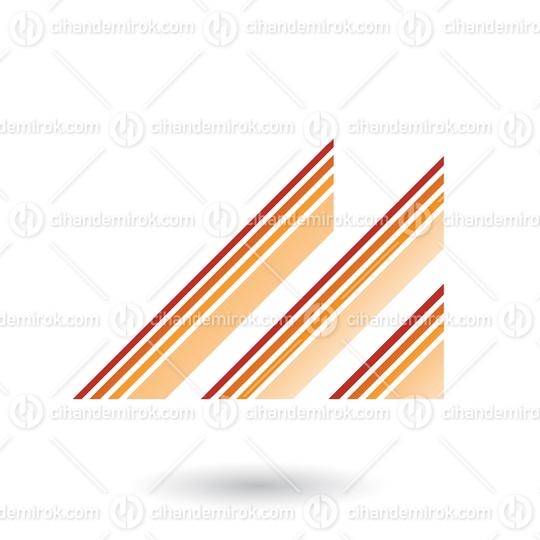 Red and Orange Letter M with Diagonal Retro Stripes