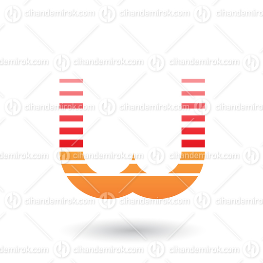 Red and Orange Letter W Icon with Horizontal Stripes
