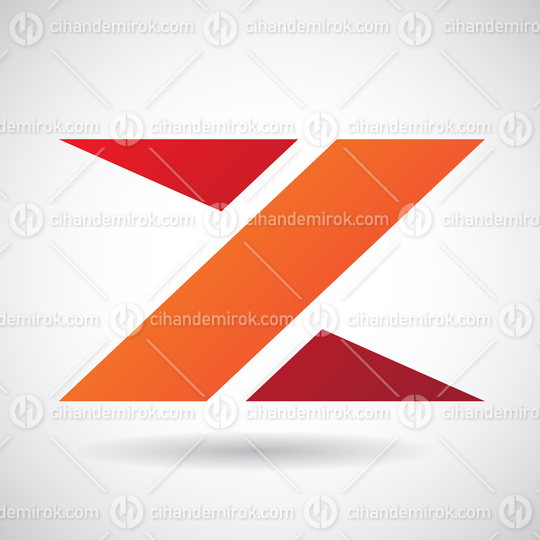 Red and Orange Letter Z with a Rectangle and Triangles
