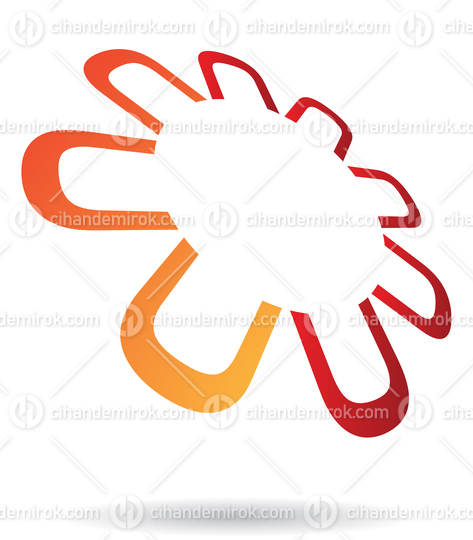 Red and Orange Logo Icon of Letter U Symbols Aligned to Form a Circle