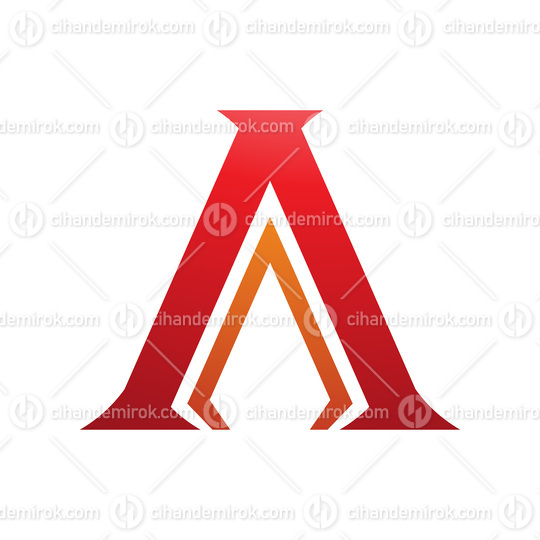 Red and Orange Pillar Shaped Letter A Icon