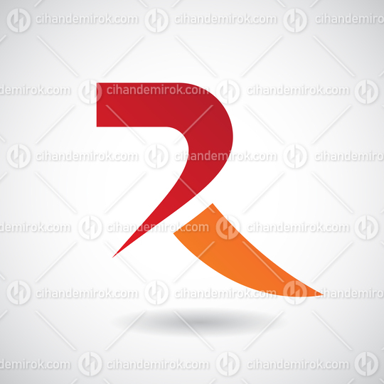 Red and Orange Sharp and Spiky Letter R
