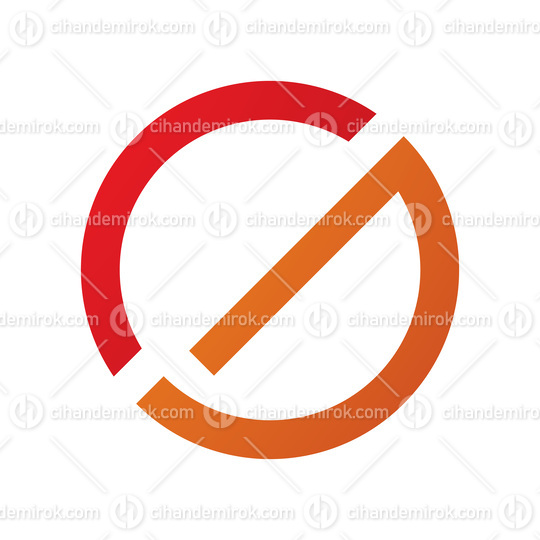 Red and Orange Thin Round Letter G Icon