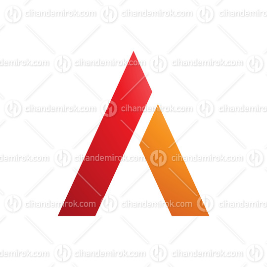 Red and Orange Trapezium Shaped Letter A Icon