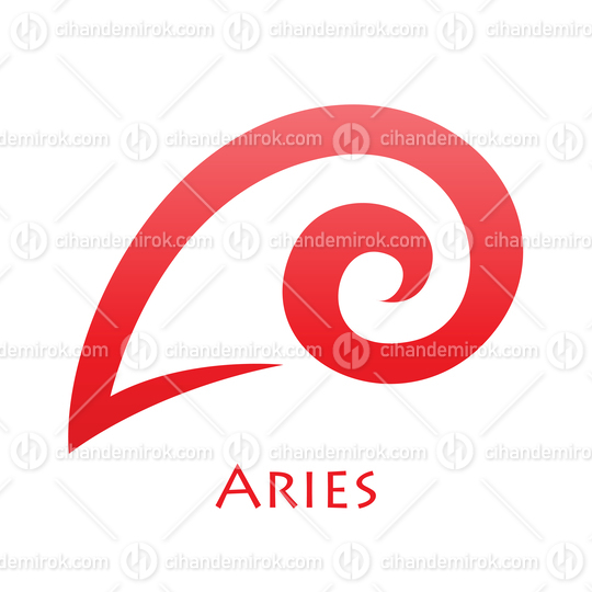 Red Aries Zodiac Star Sign with Simplistic Lines