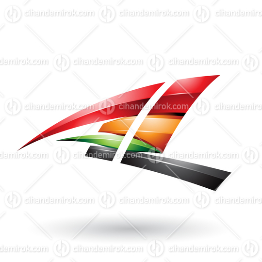 Red Black and Orange Dynamic Glossy Flying Letter A and L