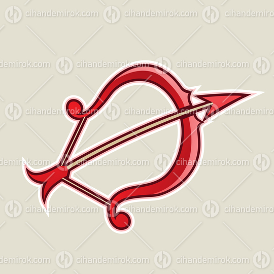 Red Bow and Arrow Cartoon Icon Vector Illustration