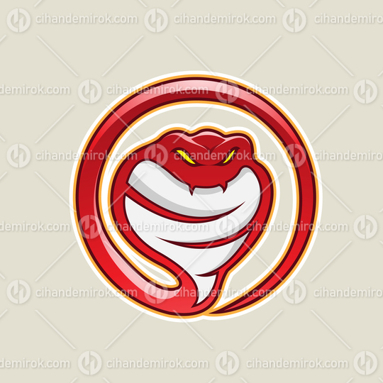 Red Cobra Snake Cartoon Icon Vector Illustration