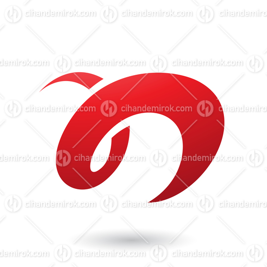 Red Curvy Fun Letter N Vector Illustration