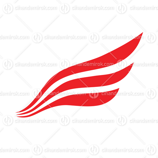 Red Curvy Wing Logo Icon - Bundle No: 105