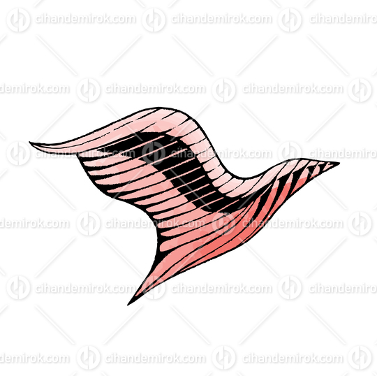 Red Eagle Icon, Scratchboard Engraved Vector