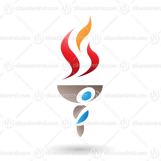 Red Fire and Torch Vector Illustration