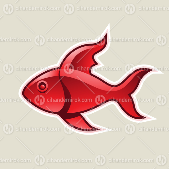 Red Fish or Pisces Icon Vector Illustration