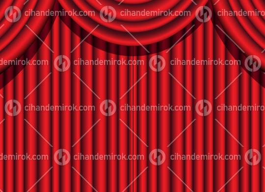 Red Front Curtain of a Theatrical Event