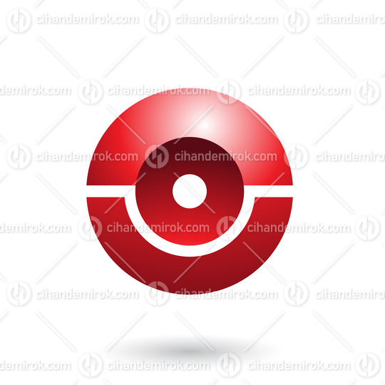 Red Futuristic Shiny Sphere Vector Illustration