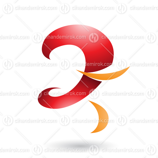 Red Glossy Curvy Fun Letter Z Vector Illustration