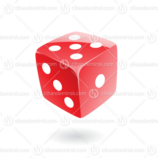 Red Glossy Dice Icon