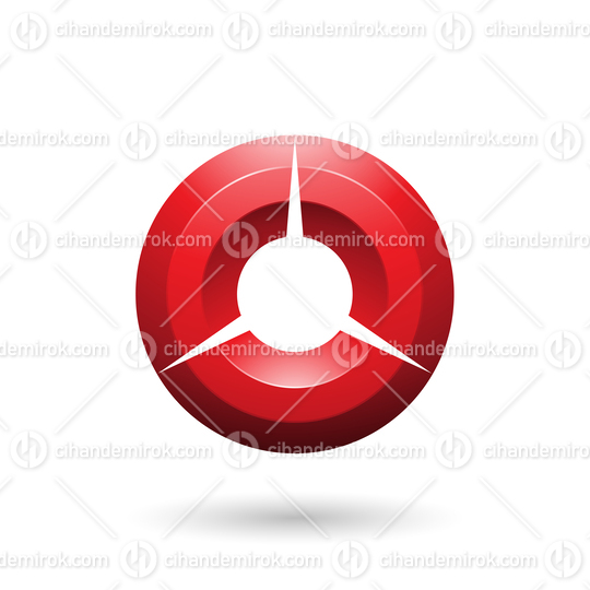 Red Glossy Shaded Circle Vector Illustration