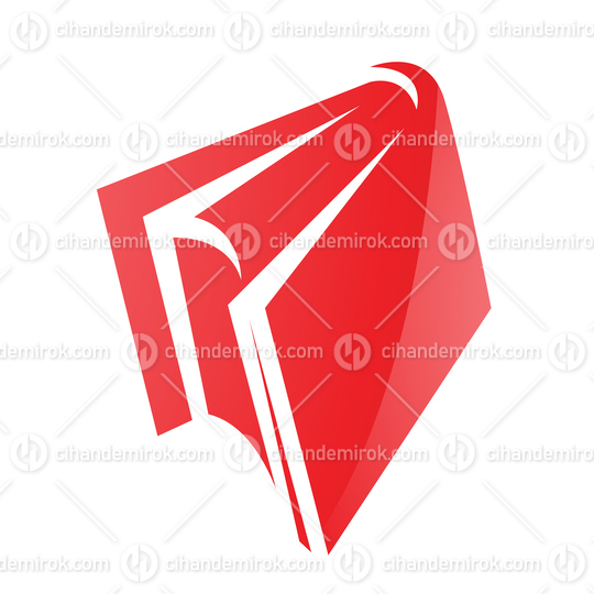 Red Glossy Simplistic Book Icon
