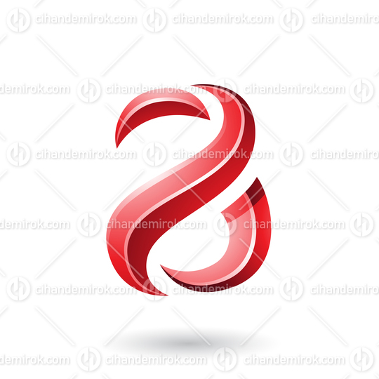 Red Glossy Snake Shaped Letter A Vector Illustration