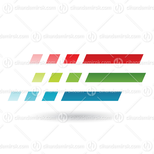 Red, Green and Blue Abstract Dashed Lines Icon