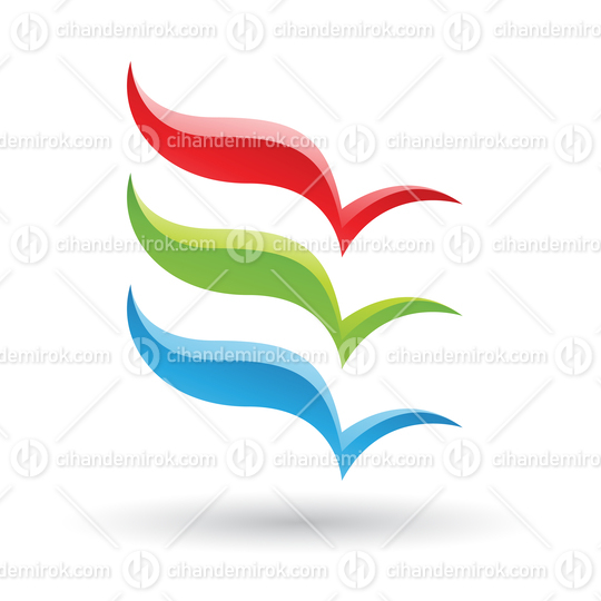 Red, Green and Blue Abstract Squirrel Shaped Waves Icon