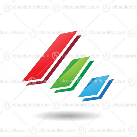 Red Green and Blue Layered Diagonal Bars Icon