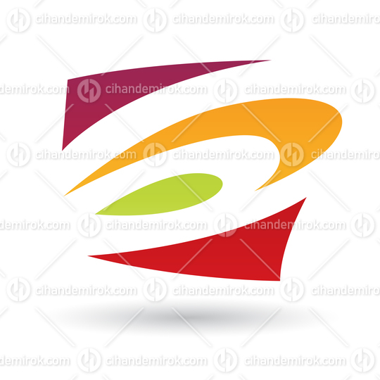 Red, Green and Orange Abstract Striped Icon
