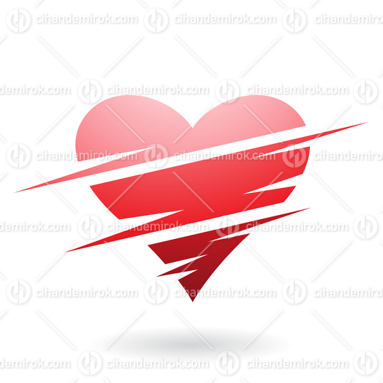 Red Heart Icon with Swooshed Lines
