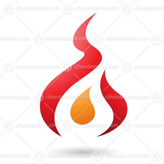 Red Letter A Shaped Fire Icon Vector Illustration