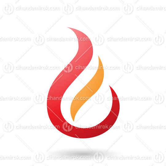 Red Letter E Shaped Fire Icon Vector Illustration