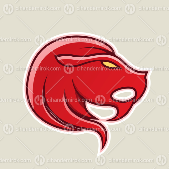 Red Lion or Leo Icon Vector Illustration