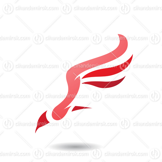 Red Long Winged Bird Icon
