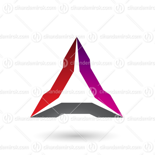 Red Magenta and Black Spiked Triangle Vector Illustration