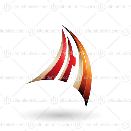 Red Orange and Beige 3d Dynamic Flying Letter A