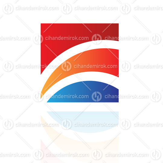 Red Orange and Blue Spiky Square Logo Icon