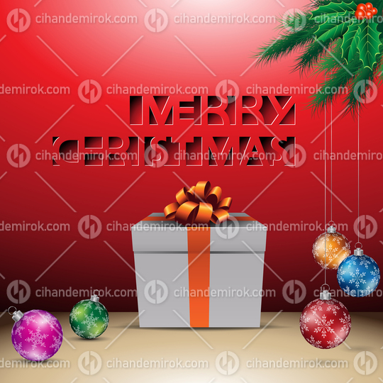 Red Paper Cut Merry Christmas Background Vector Illustration