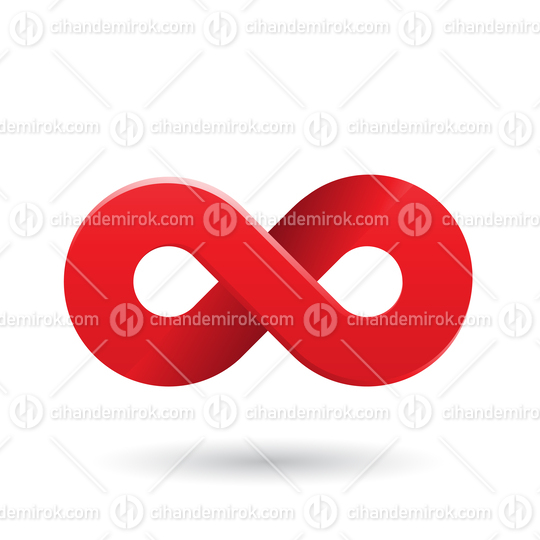 Red Shaded and Thick Infinity Symbol Vector Illustration